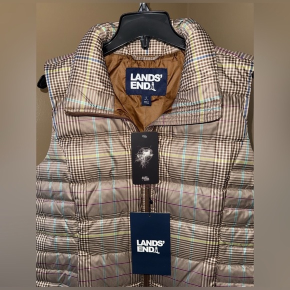 NWT LANDS END Allied Feather Down 600 Puffer Vest Jacket. Size Large. - Picture 4 of 7